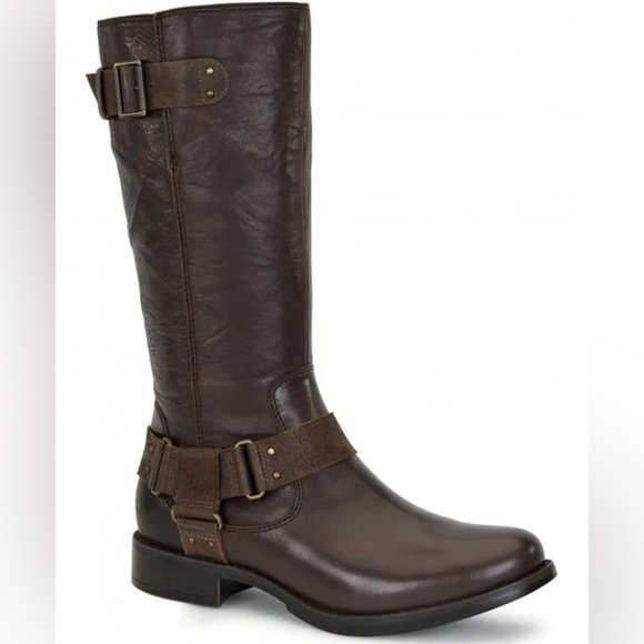 UGG Damien Rylie Collection Leather Buckle Moto Boots Size 8.5 - Picture 1 of 6